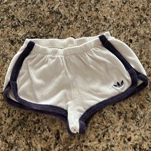 Kids/Youth Adidas Terry Shorts | Size 14 | White, Navy | New Zealand